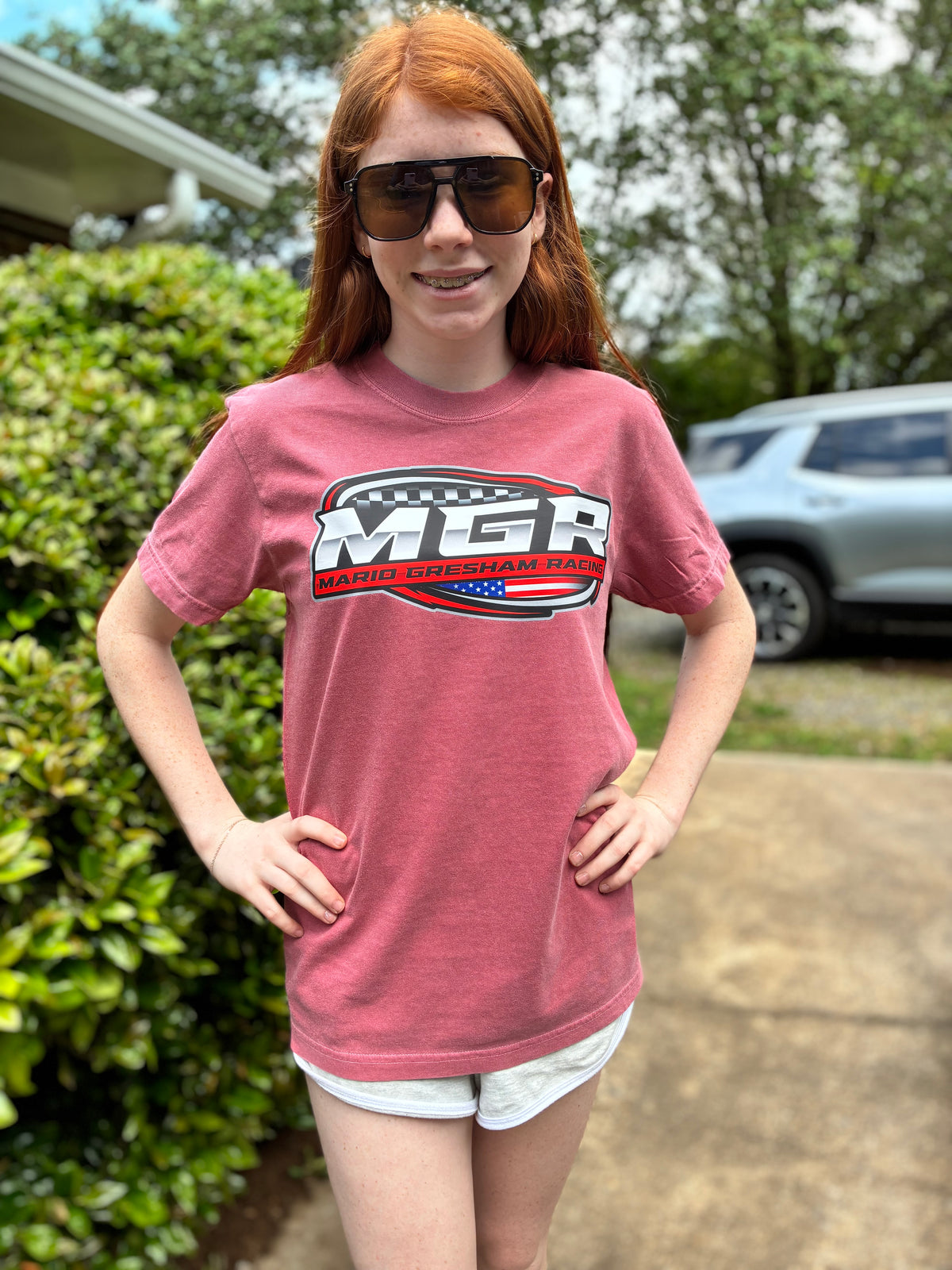 Comfort colors red American logo tee