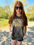 Ladies Gresham checkered tee