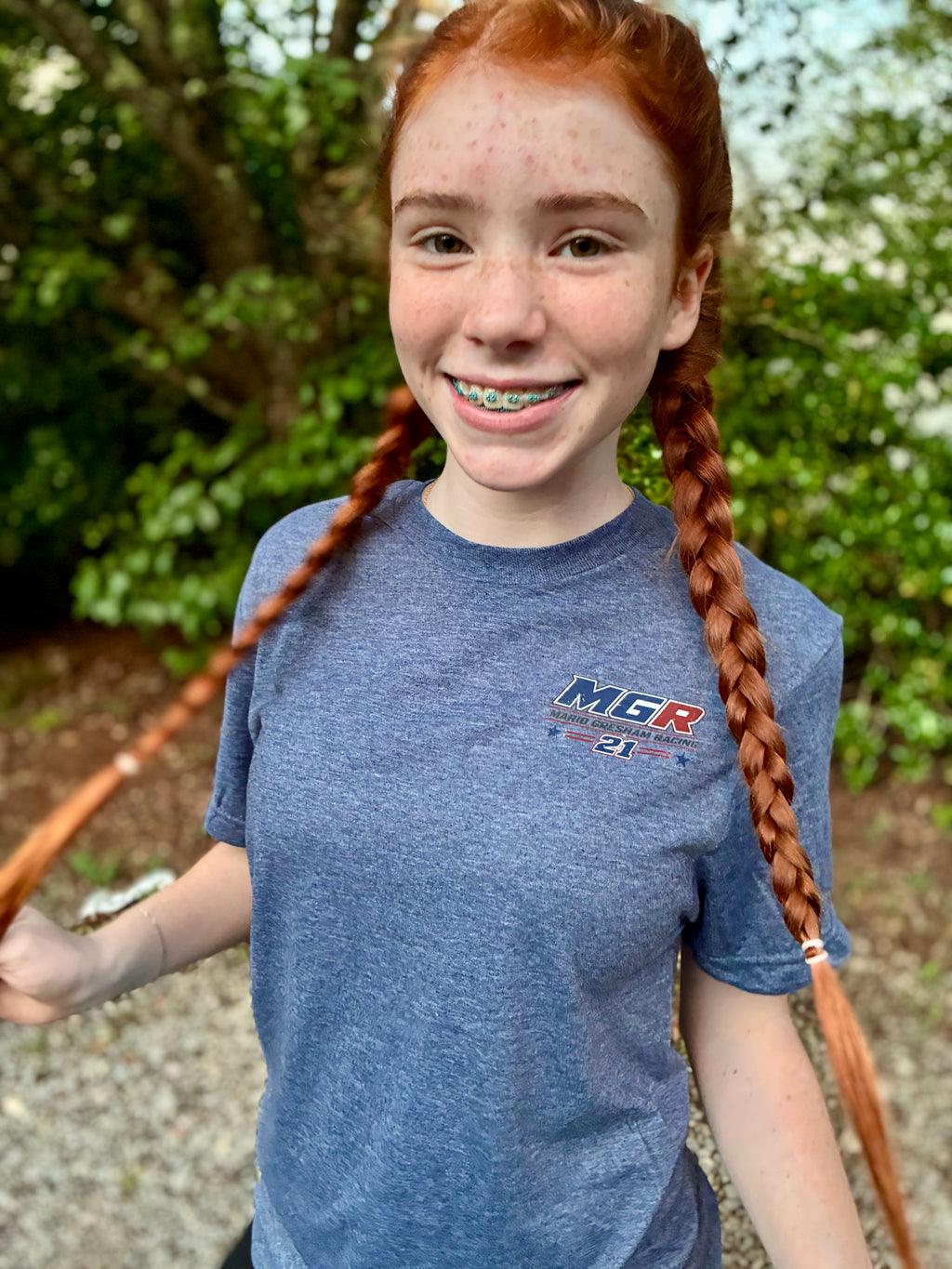 Heather navy MGR tee